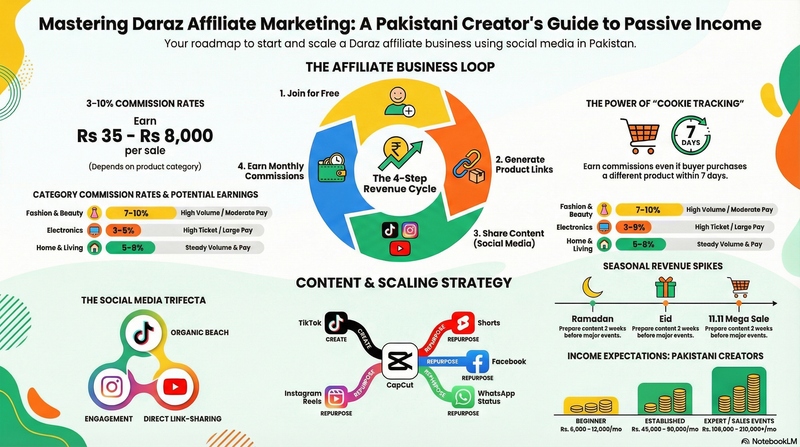 Day 12: I Made Rs.50,000 in One Month with Daraz Affiliate Marketing on TikTok — Full Strategy
