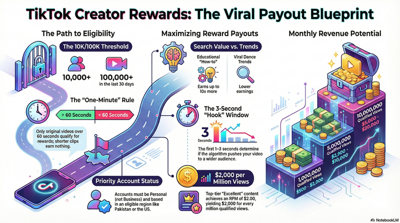 Day 17: I Earn Rs.55,000/Month from TikTok Creator Rewards — Pakistan is Eligible and Here is How