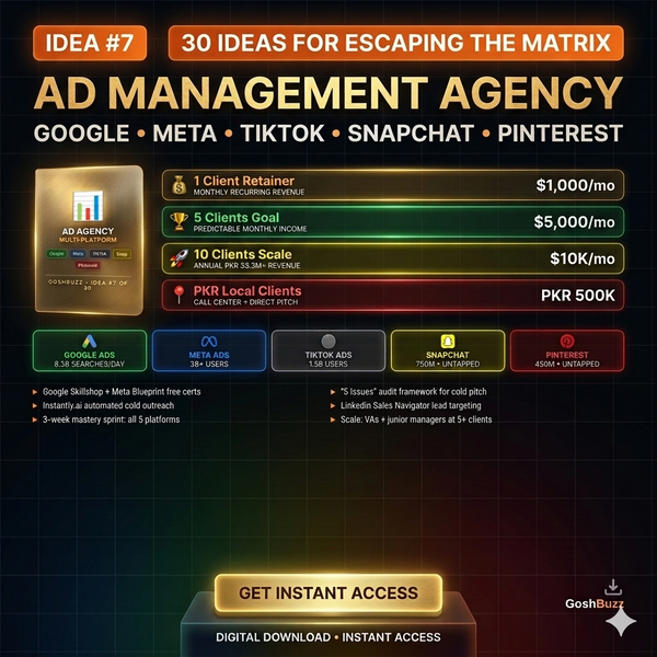 Earning – Idea #7: Ad Management Agency Blueprint