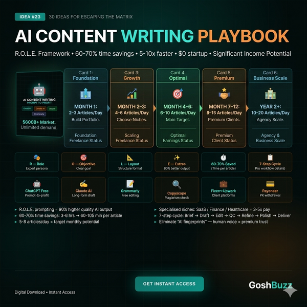 Earning – Idea #23: AI Content Writing Playbook (Prompt to Profit)