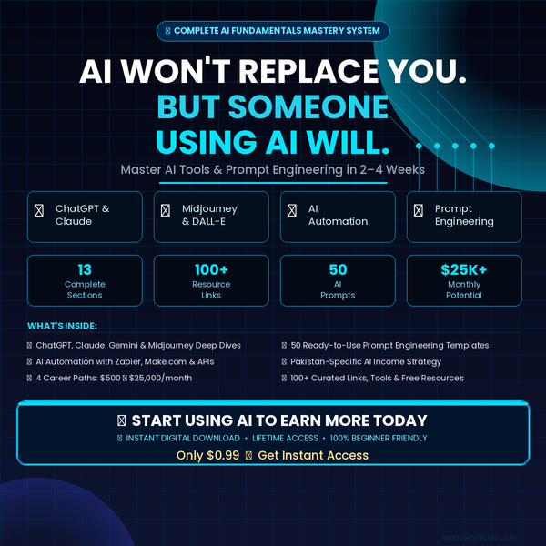 Skill : 4 Complete AI Fundamentals Mastery Guide — ChatGPT, Prompt Engineering & AI Income Strategy