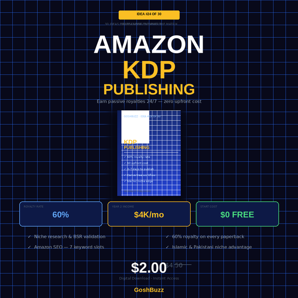 Earning – Idea #24 : Amazon KDP Publishing: The Low-Content Book Blueprint