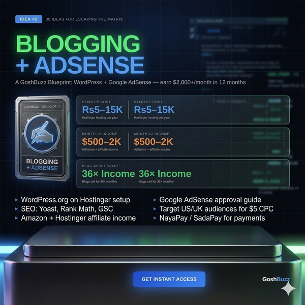 Earning – Idea #2: Blogging + AdSense Monetization Guide