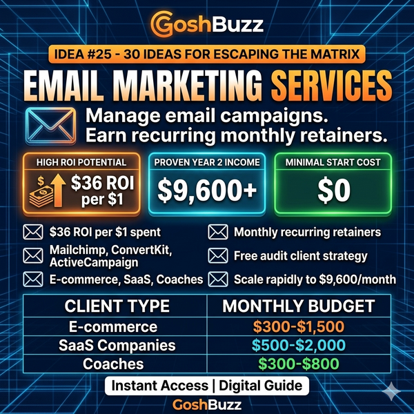Earning – Idea #25 : Email Marketing Services: ESP Management Blueprint