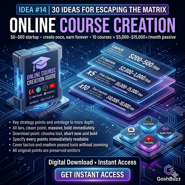Earning – Idea #14: Online Course Creation Guide