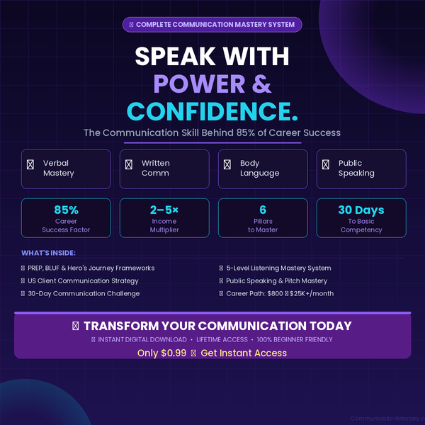 Skill : 2 Complete Communication Skill Mastery Guide — Frameworks, Scripts & US Client Strategy