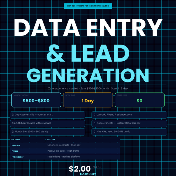 Earning – Idea #27: Data Entry & Lead Generation Blueprint
