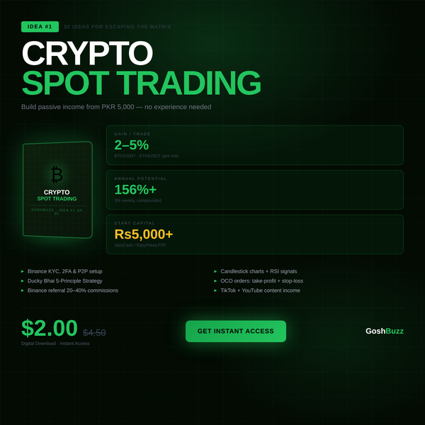 Earning – Idea #1: Crypto Spot Trading Execution Guide
